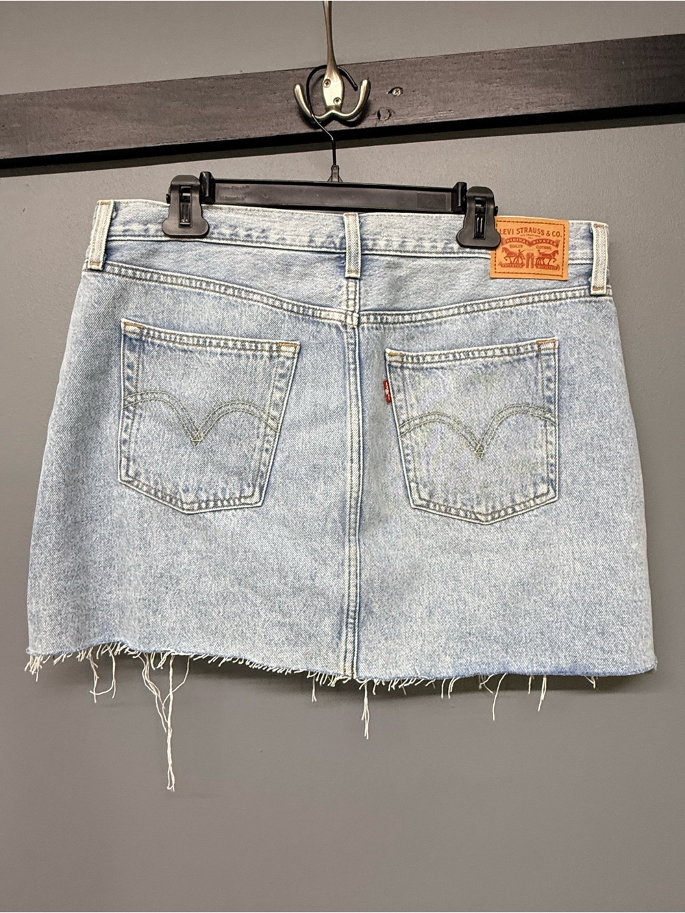 Levi's Light Blue Distressed Denim Mini Skirt - Picture 2 of 4